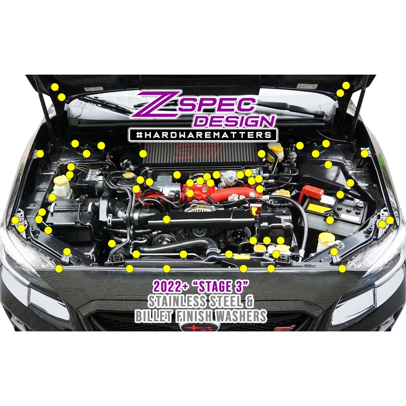 ZSPEC “Stage 3” Dress Up Bolts Stainless/Billet Fastener Kit | 2015-2021 Subaru WRX/STI (00843612102164)