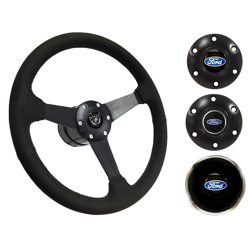 1965-69 Ford Ranchero Steering Wheel Kit | Black Ultralux Suede | ST3582BLK