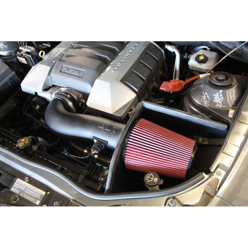JLT 10-15 Chevrolet Camaro 6.2L Black Textured Cold Air Intake Kit w/Red Filter – Tune Req