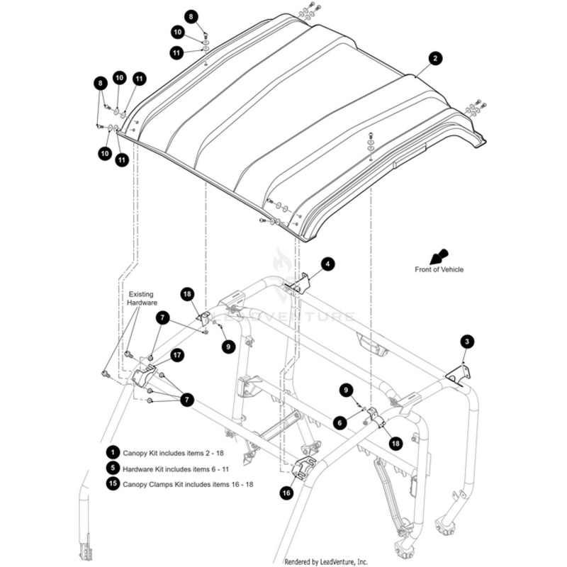 Bracket Canopy Rear Left by Arctic Cat