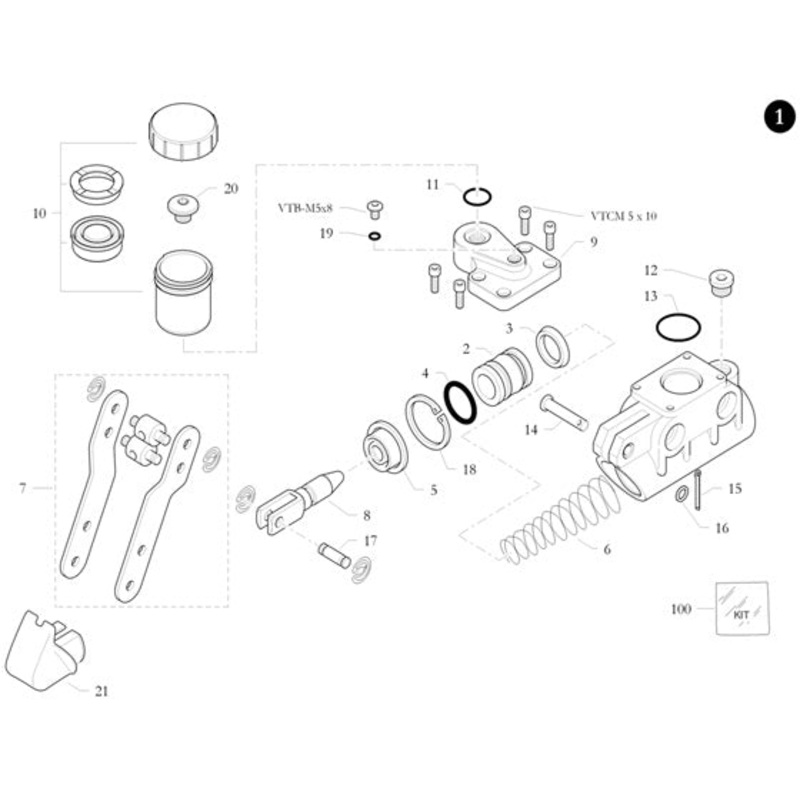 17. 20.0873.06 Birel Pin for Brake Rod End M5x15