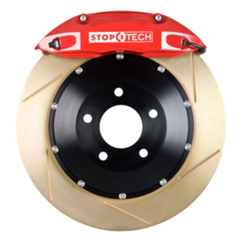 StopTech 01-05 BMW 325i Front BBK w/Red ST-40 Calipers 332x32mm Zinc Slotted Rotors Pads & SS Lines