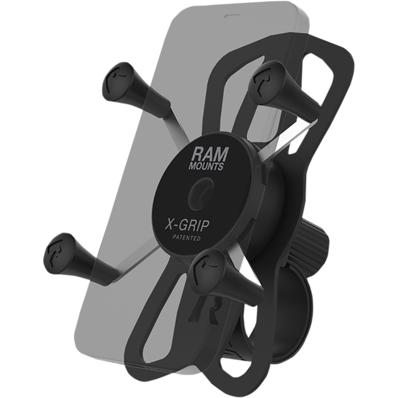 X-Grip Phone Mount With Ram Tough-Strap Handlebar Base By Ram Mounts
