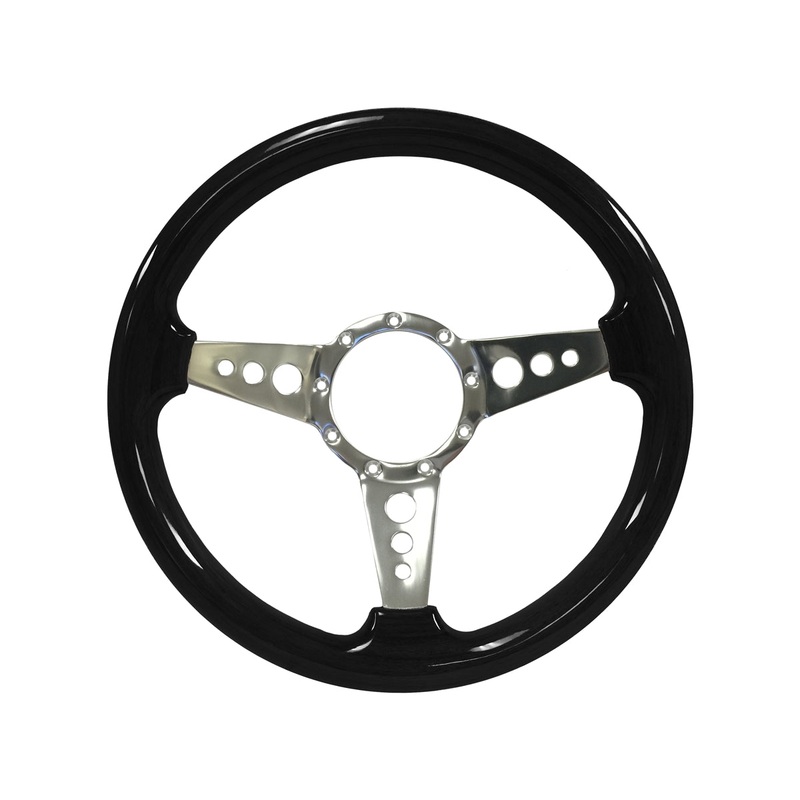 VSW S9 Deluxe Wood Steering Wheel | Black Ash Wood, 3 Holes | ST3075