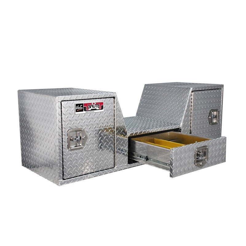 Westin/Brute V Shape Goose Neck 5th Wheel 57in Tailgate Box 1 Drawer/2 Swing Doors – Aluminum