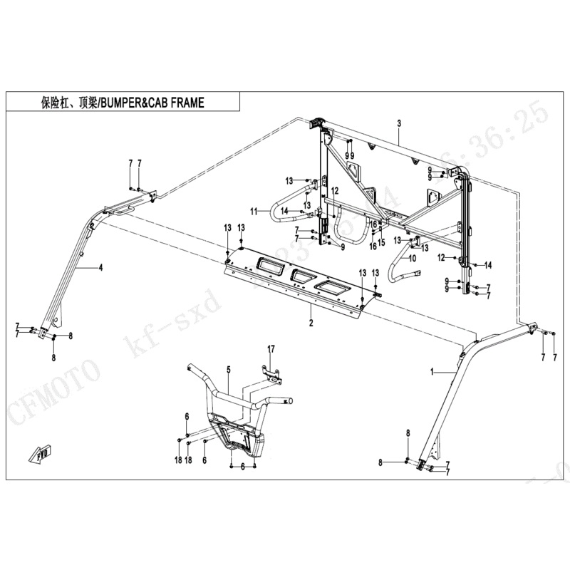 Rear Cab Assembly (Replaces 5Hy0-230200-5B200) by CF Moto