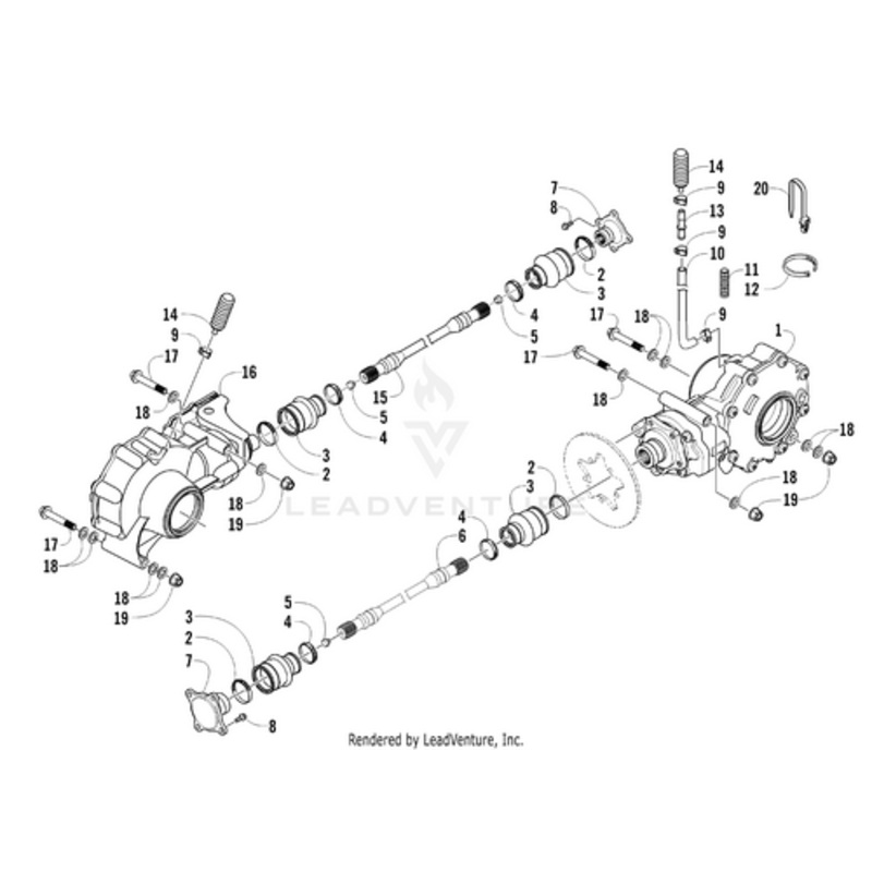 Rear Gearcase (3.6 Autolock)-Assembly by Arctic Cat