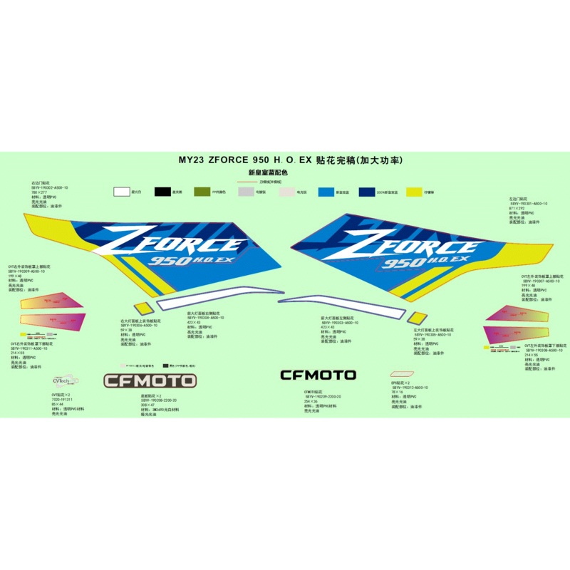 Upper Deco Plate Decal Lh Headlight by CF Moto