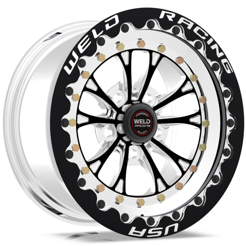 Weld Vitesse 15×10 / 5×4.5 BP / 6.5in. BS Polished Wheel – Black Single Beadlock MT