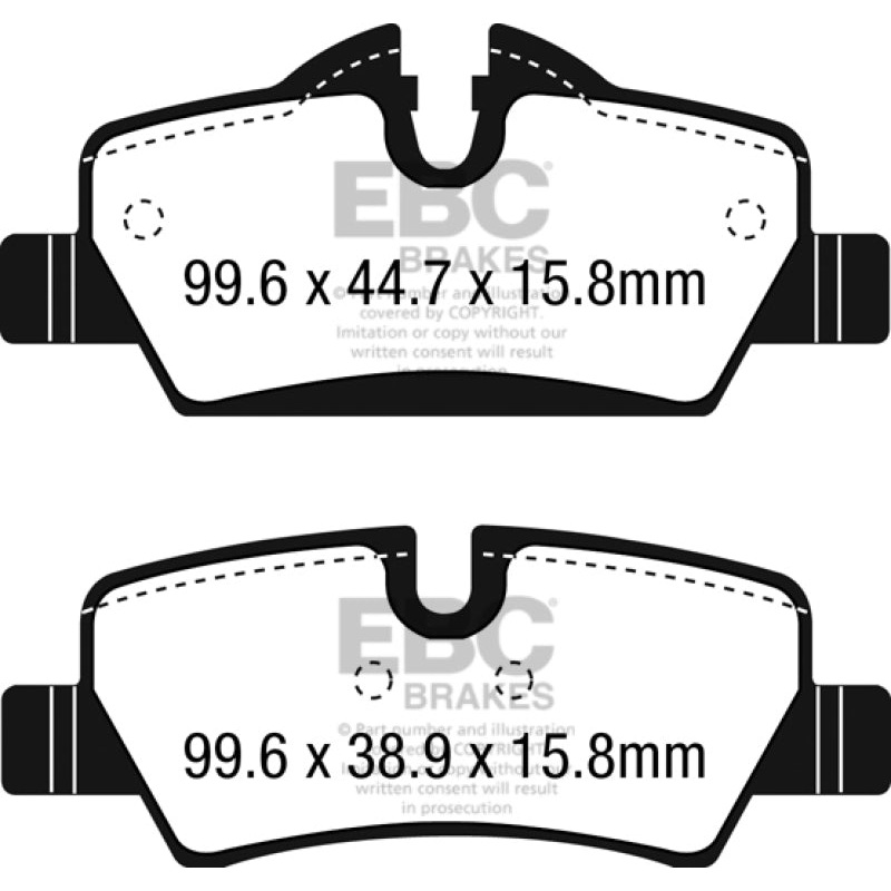 EBC 14+ Mini Hardtop 1.5 Turbo Cooper Greenstuff Rear Brake Pads