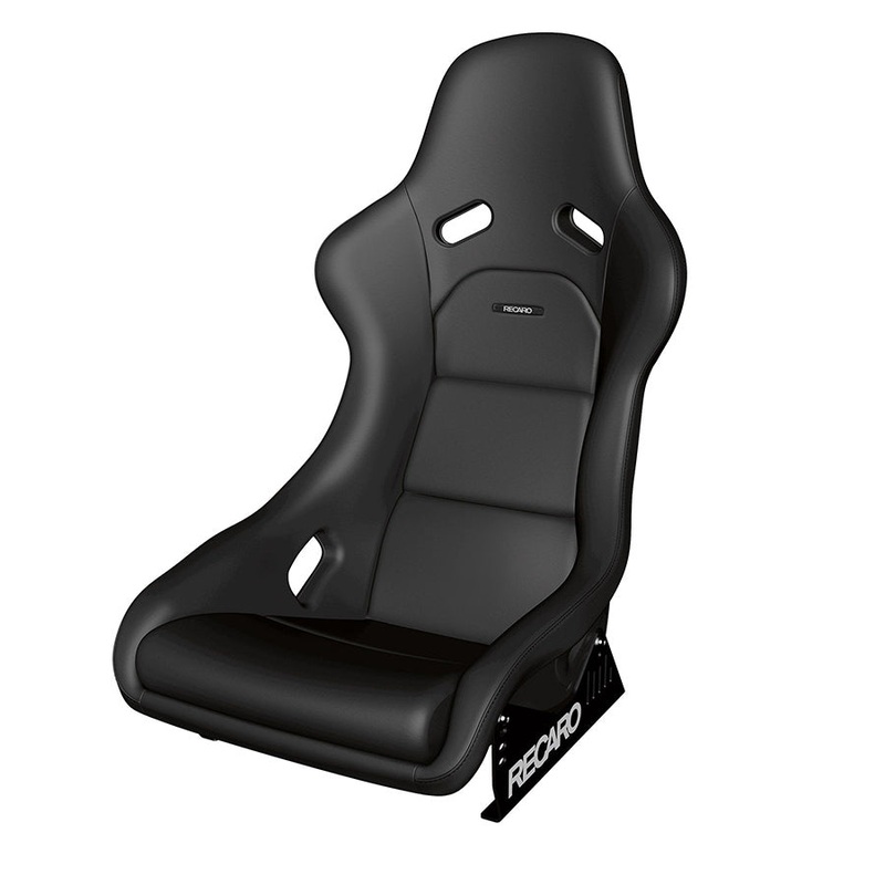 Recaro Classic Pole Position (ABE) Seat – Black Leather Bolster / Black Leather Insert / White Logo