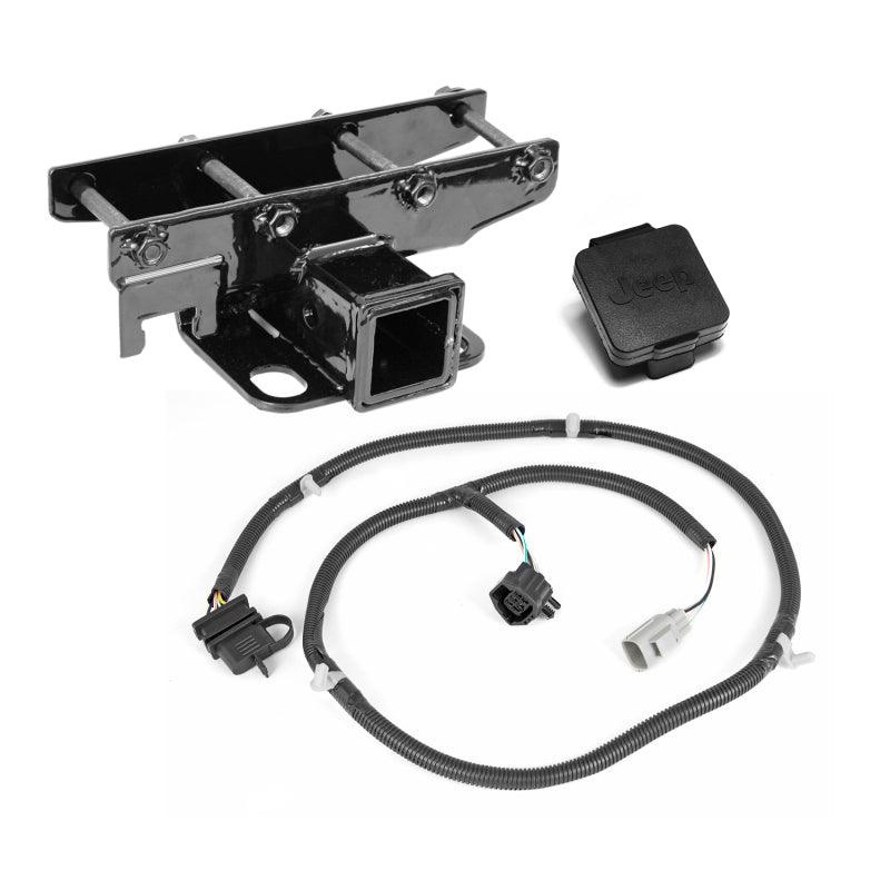 Rugged Ridge Receiver Hitch Kit Jeep Logo 07-18 Jeep Wrangler