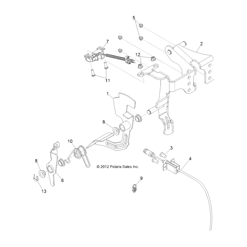 Throttle Pedal, Inner, Matte Bl by Polaris