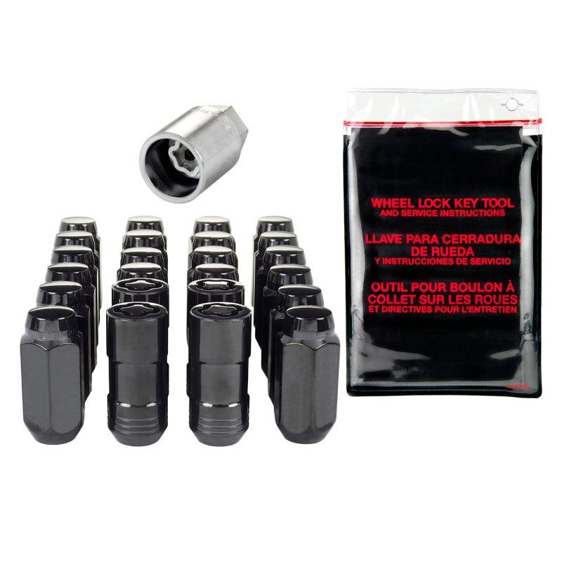 McGard 6 Lug Hex Install Kit w/Locks (Cone Seat Nut) M14X1.5 / 13/16 Hex / 1.945in. Length – Black