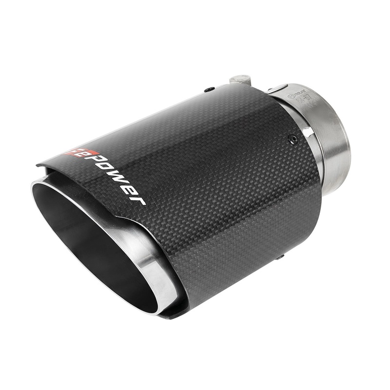 aFe MACH Force-Xp 409 SS Clamp-On Exhaust Tip 2.5in. Inlet / 4in. Outlet / 7in. L – Carbon