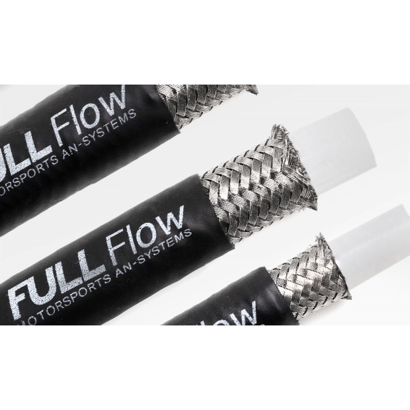 Nuke Performance Black Nylon PTFE Stainless Braided Fuel Hose AN-6, 2 Meter