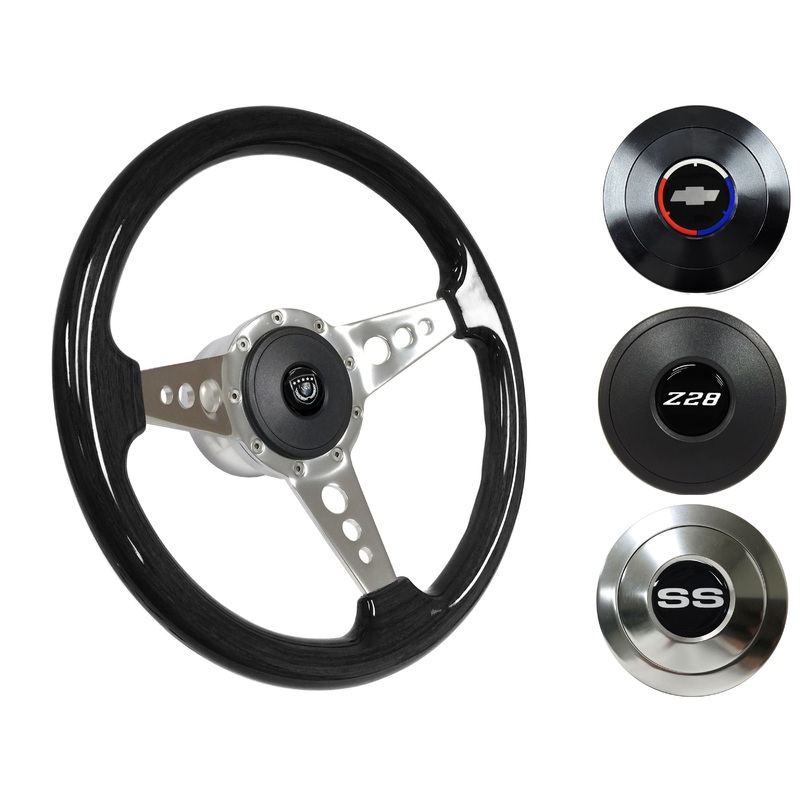 1969-89 Camaro Steering Wheel Kit | Black Ash Wood | ST3075