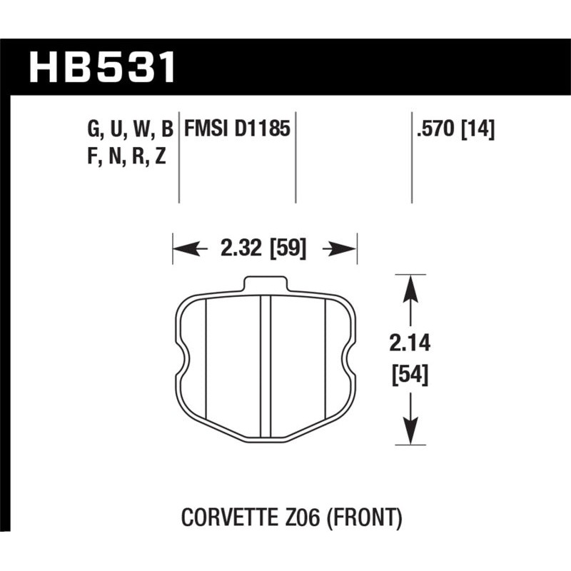 Hawk 2010-2013 Chevrolet Corvette Grand Sport HPS 5.0 Front Brake Pads