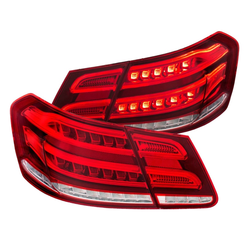 Anzo 2010-2013 Mercedes Benz E Class W212 4DR LED Tail Lights Chrome Red/Clear Lens(4 PCS)