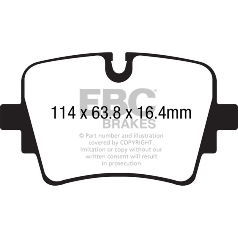 EBC 14+ Jaguar F-Type (Cast Iron Rotors Only) 5.0 Supercharged (490) Yellowstuff Rear Brake Pads