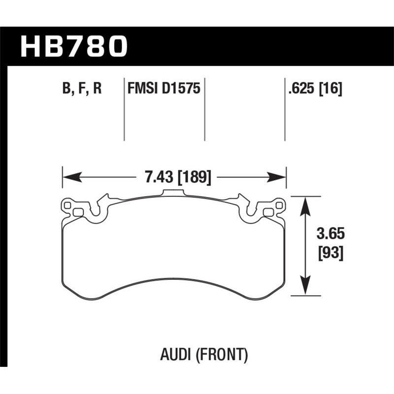 Hawk 2018 Audi S6 Premium Plus/Prestige 4.0L / Audi S6 Prestige 4.0L HP+ Front Brake Pads