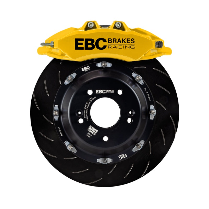EBC Racing 17-21 Honda Civic Type-R | FK8 Yellow Apollo-6 Calipers 380mm Rotors Front Big Brake Kit