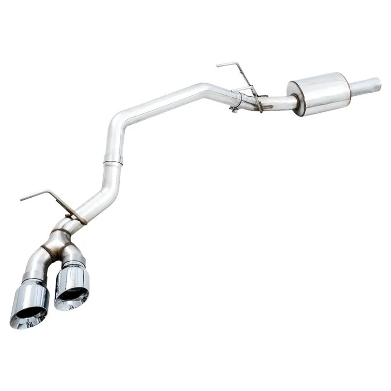 AWE 0FG Single Side Exit Catback Exhaust for 4th Gen RAM 1500 5.7L (without bumper cutouts) – Dual Chrome Tips (3015-32304)