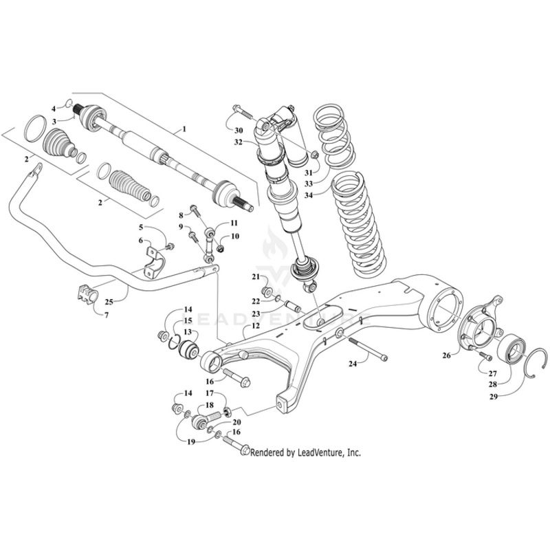 Swaybar,Rear-Ptd Blk (Xx Rg) By Arctic Cat
