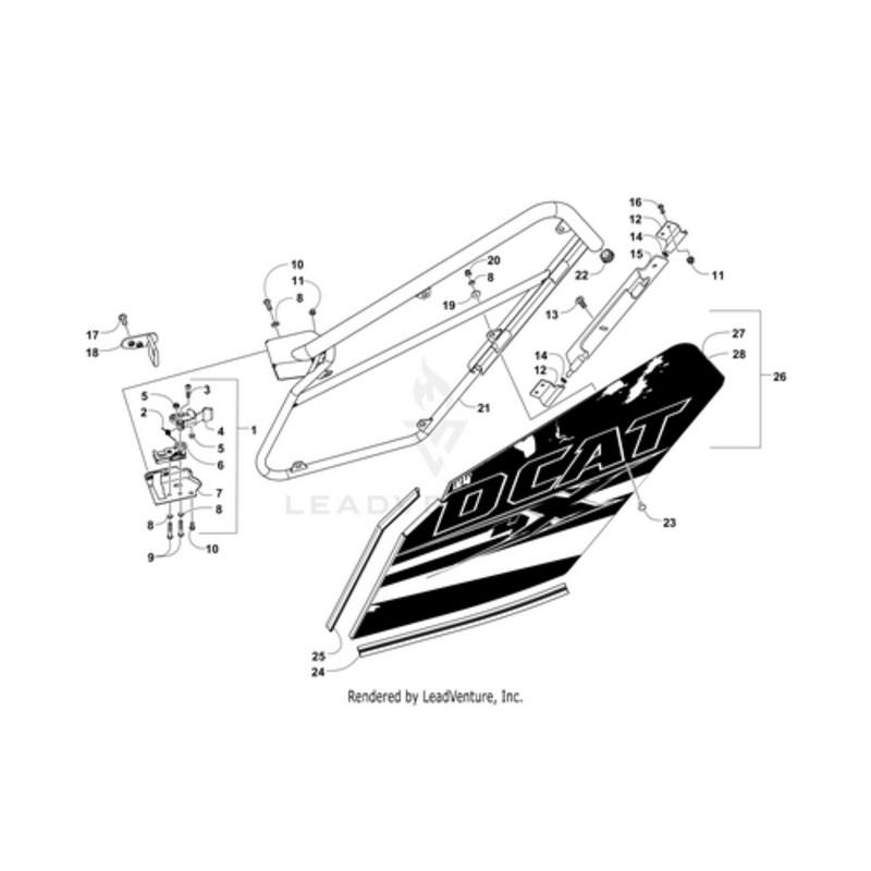 Door Decal Rear-Right-(Matte Blk) by Arctic Cat