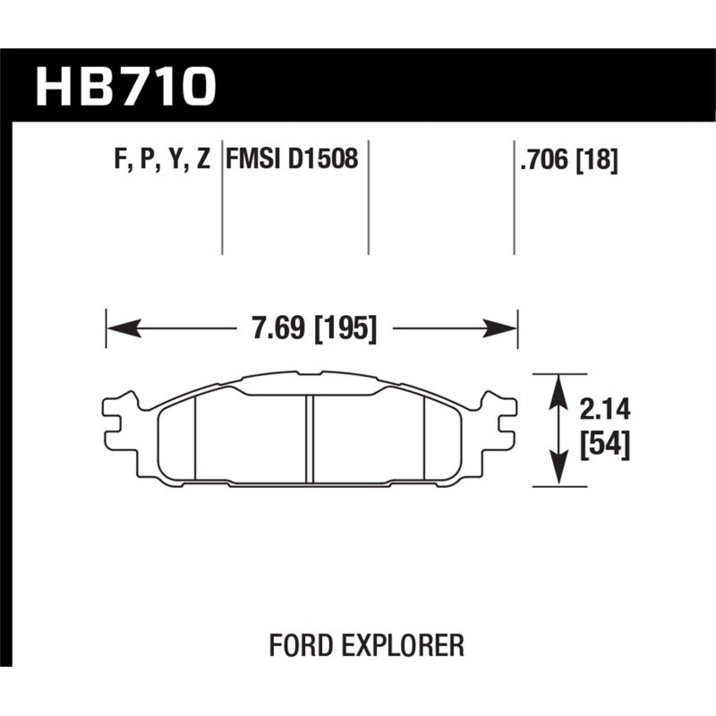 Hawk Ford/Lincoln 11-13 Explorer/09-13 Flex/10-13 Taurus/MKS/MKT Performance Ceramic Brake Pad