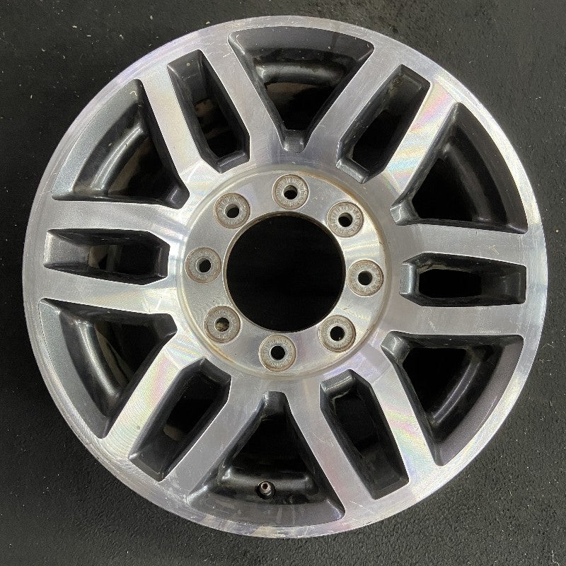 18″ FORD F250SD PICKUP 17 18×8 TPMS aluminum 12 spoke 6 split spokes machined face pockets Original OEM Wheel Rim