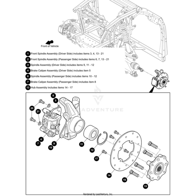 Spindle Front Right-Assembly Includes Items 10 – 12 by Arctic Cat