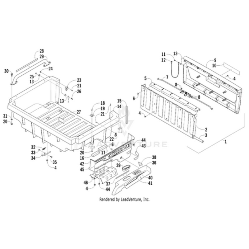 Tailgate Assembly Mt Cat Grn (Inc. 2-9) by Arctic Cat