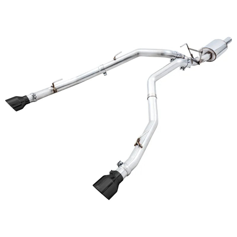 AWE 0FG Dual Rear Exit Catback Exhaust for 4th Gen RAM 1500 5.7L (with bumper cutouts) – Diamond Black Tips (3015-33004)