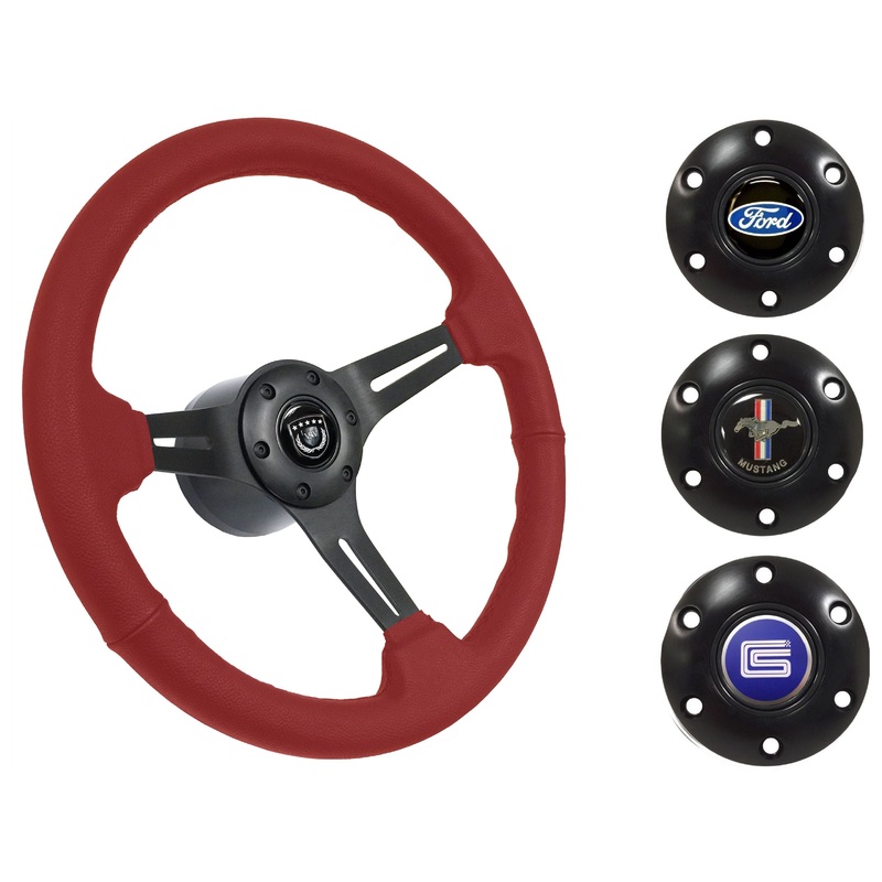 1964.5 Ford Mustang Steering Wheel Kit | Red Leather
