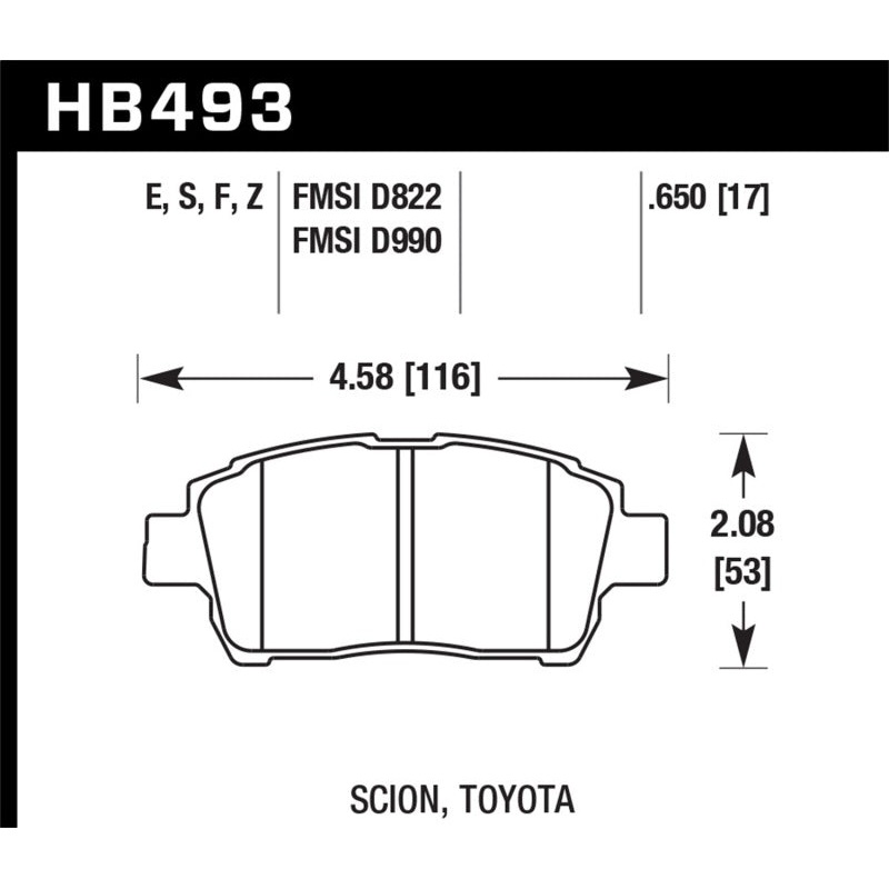 Hawk 04-07 xA/xB / 2000 MR2 Spyder D990 HPS Street Front Brake Pads