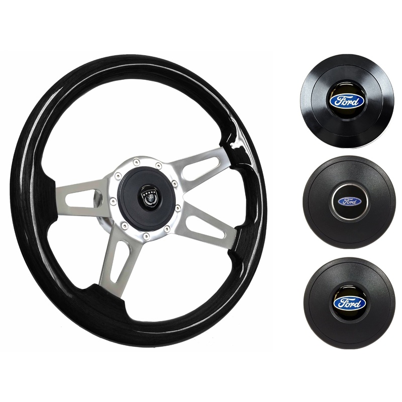1965-68, 70-77 Ford Truck Steering Wheel Kit | Black Ash Wood | ST3079