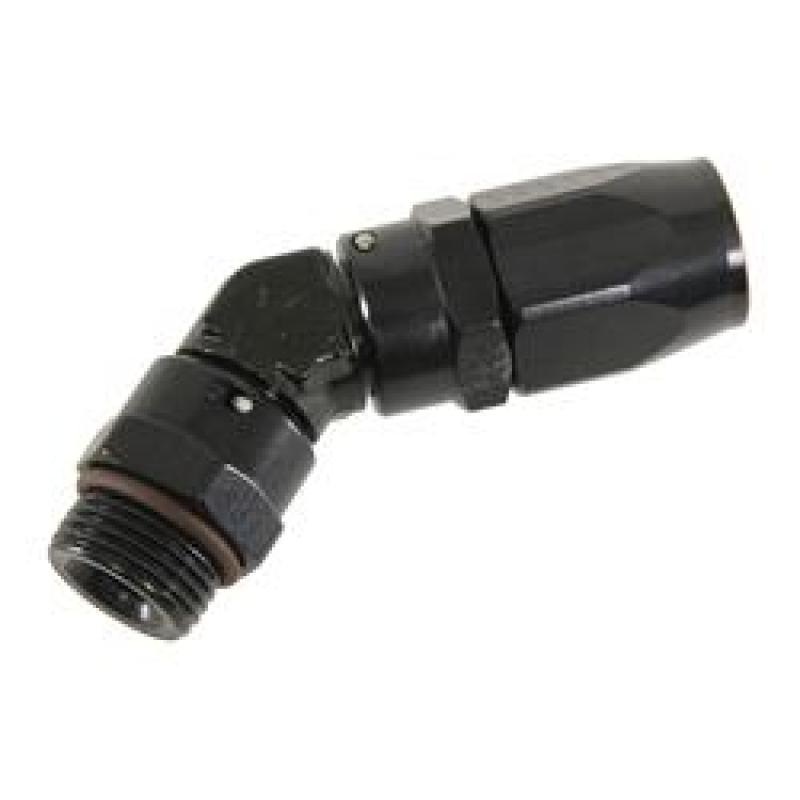 Fragola -6AN x 45 Degree x 3/4-16 (8) Hose End – Black