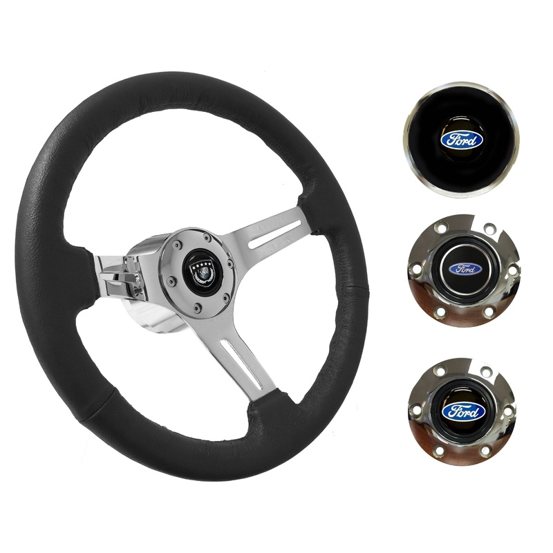 1970-76 Ford Torino Steering Wheel Kit | Black Leather | ST3012BLK