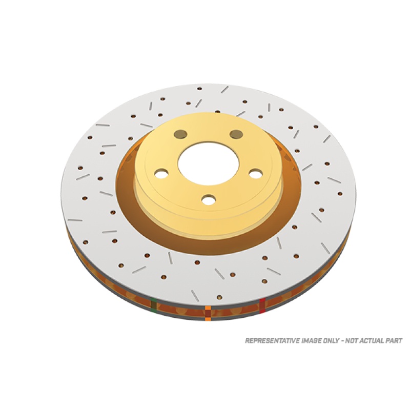DBA 07-18 Jeep Wrangler (302mm Front Rotor) Front 4000 Series Cross Drilled Rotor w/Blk Hat