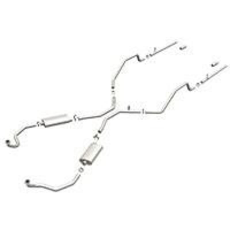 Magnaflow Crossmember Back Exhaust; Dual Split Rear Exit | 1961-1964 Bel-Air/Biscayne/Impala (16724)