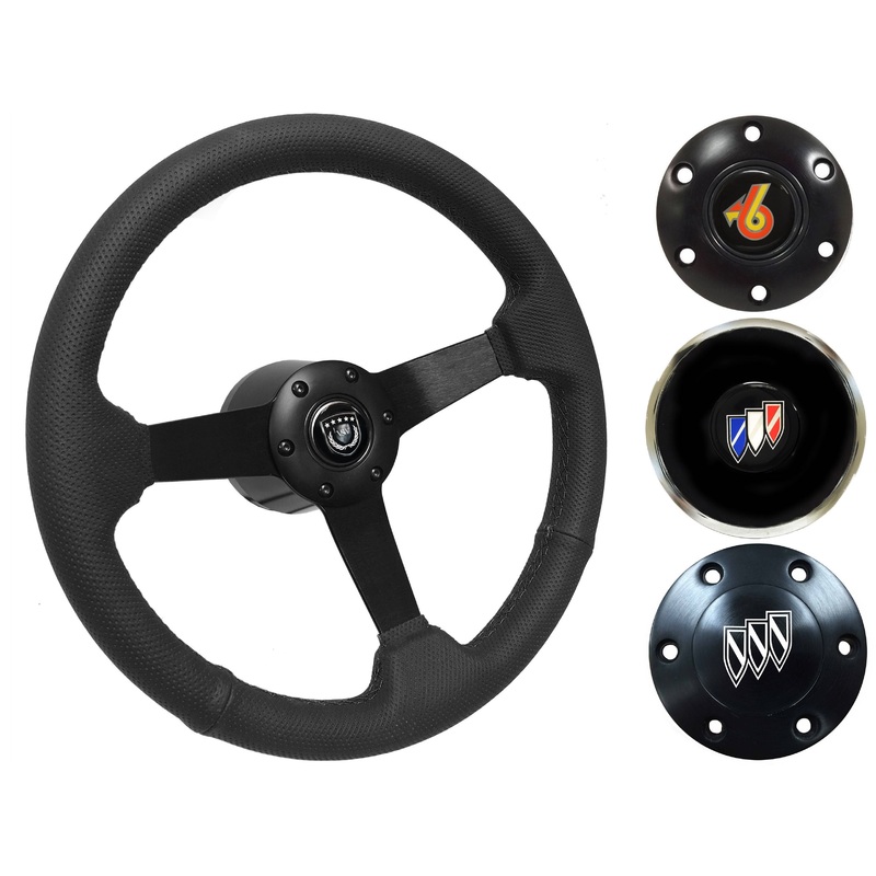 1967-68 Buick Steering Wheel Kit | Perforated Black Leather | ST3602BLK