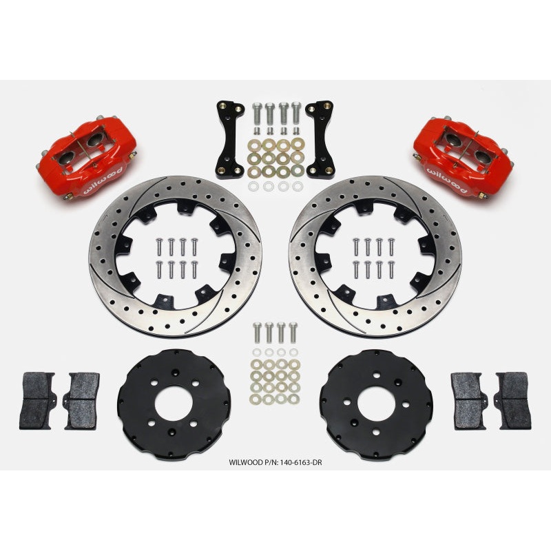 Wilwood Forged Dynalite Front Hat Kit 12.19in Drilled Red 94-01 Honda/Acura w/262mm Disc