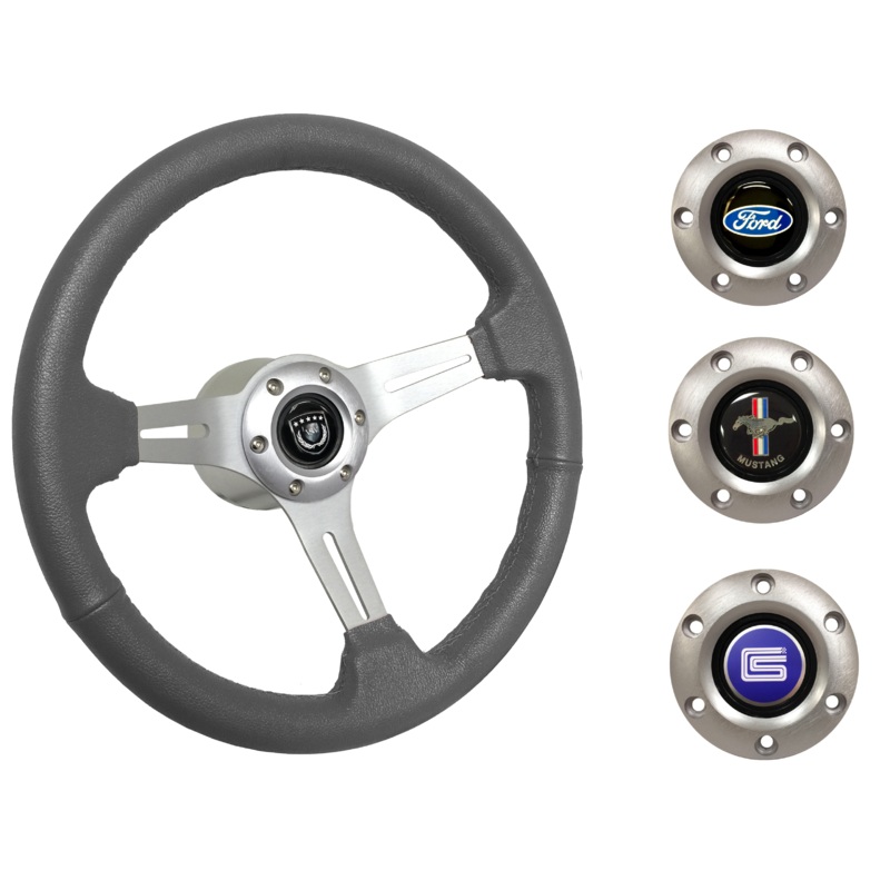 1984-04 Ford Mustang Steering Wheel Kit | Grey Leather | ST3014GRY