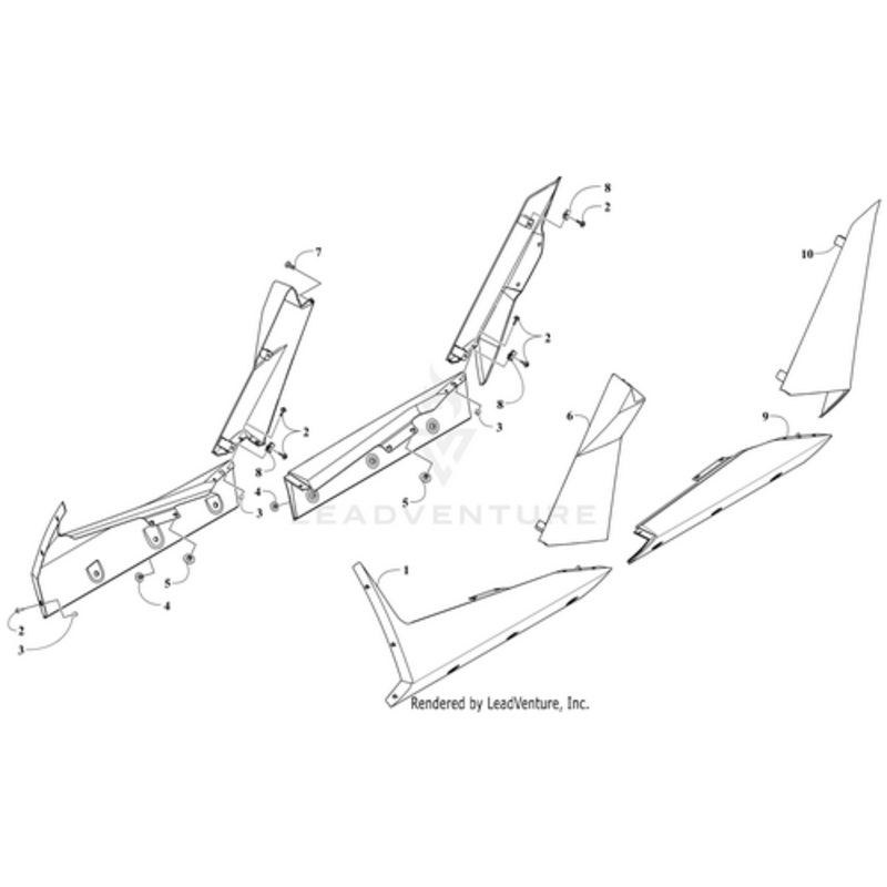 Side Panel – Upper Front – Right – Black by Arctic Cat