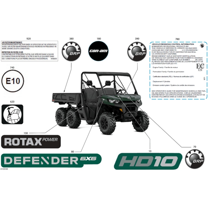 Tundra Green, Lateral Decal DEFENDER 6×6 by Can-Am