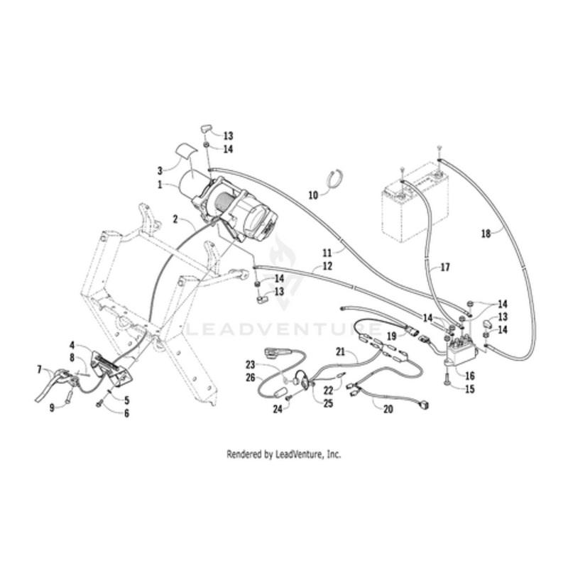 Hook Winch W/Strap And Warning Tag by Arctic Cat