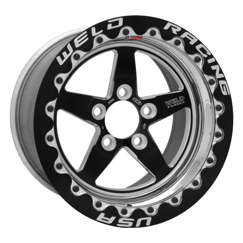 Weld S71 15×10.33 / 5×4.5 BP / 4.5in. BS Black Wheel (Low Pad) – Black Single Beadlock MT