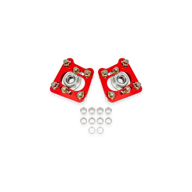 BMR 94-04 Ford Mustang Steel Caster Camber Plates – Red