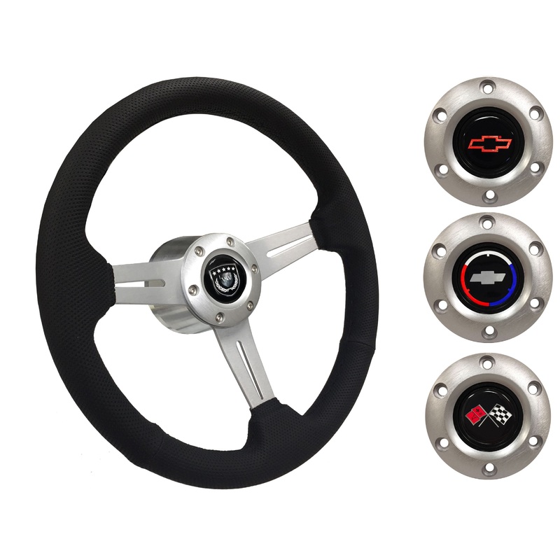 1967 Corvette Steering Wheel Kit | Perforated Leather | ST3587BLK-BLK
